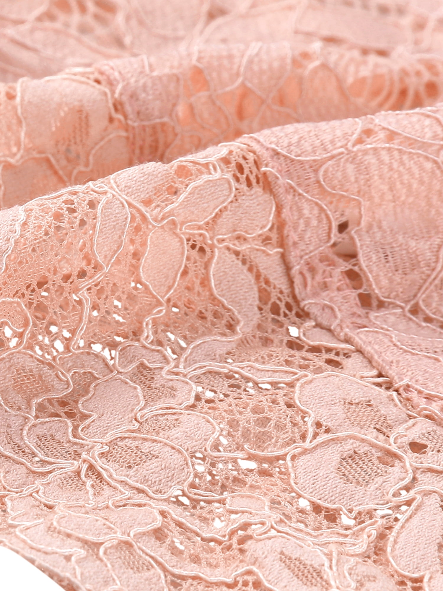 DARING DIVA 3/4 Sleeve Sheer Floral Lace Shrug Top S Light Pink