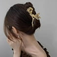 thumbnail image 4 of Rose Big Hair Clips Metal Hair Claw Clips Cute Rose Gold Hair Clip Non-Slip Gold Thick Hair Thin Hair Claw Unique Rose Design Hair Accessories Hairpins Birthday Gift for Women, 4 of 5