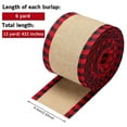 thumbnail image 2 of 2 Rolls Christmas Buffalo Plaid Ribbons Burlap Wired Edge Plaid Ribbons Natural Wrapping Burlap Ribbon Fabric Craft Ribbon for DIY Bows Wrapping Crafts Decoration, 2 of 4