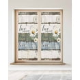 thumbnail image 2 of Window Privacy Film White Green Blue Stained Glass Window Film Decorative Sun Block Window Cover Vintage Wooden Rustic White Daisy Floral Window Clings Static Adhesive Sticker for Bathroom 23.6"x59", 2 of 7