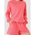 thumbnail image 3 of Mialoley Ensemble Automne 2 Pcs Mode Manches Longues Col Rond Chandail en Molleton + Shorts Tenue de Détente, 3 of 6