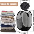 thumbnail image 3 of Cesto Ropa Sucia de Malla Plegable, 2 Pack Cesto para Ropa Lavanderia con Bolsillo Lateral y Asas Reforzadas, Cesto de Ropa Sucia Emergente, para Lavandería, Dormitorio, Baño y Balcón, 3 of 4