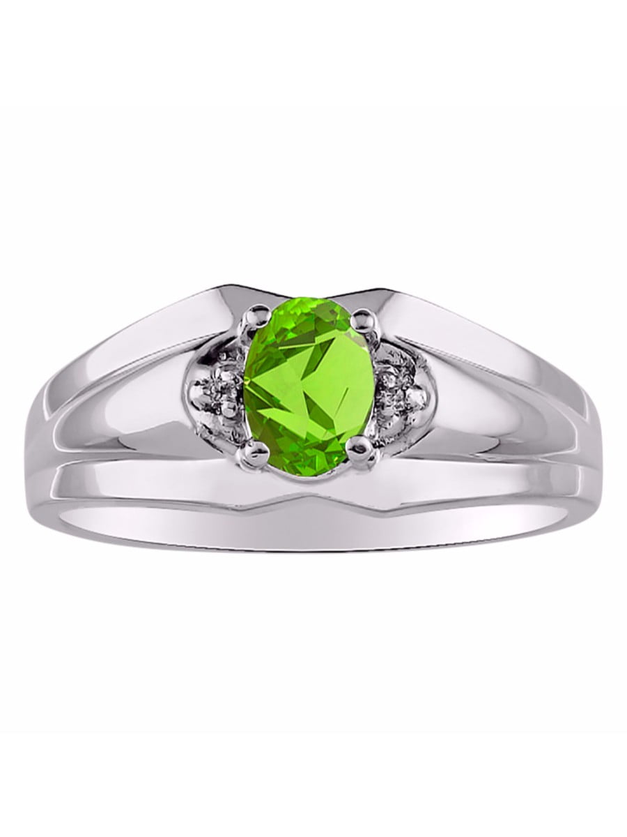 RYLOS Simply Elegant Beautiful Green Emerald /& Diamond Ring May Birthstone