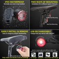 thumbnail image 4 of Luz trasera de bicicleta inteligente: Luz trasera de freno de bicicleta, luz trasera inalámbrica recargable por USB con alarma antirrobo, luces traseras intermitentes Led rojas automáticas a, 4 of 5