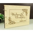 thumbnail image 4 of Wooden Wedding Guest Book Personalized Name And Date Rustic Wood Engraved Advice Book Photo Album, 4 of 6
