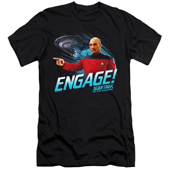 Star Trek Engage Premium Canvas Adult Slim Fit 30/1 T-Shirt Black