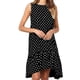 thumbnail image 4 of Vestido De Mujer Sin Mangas Chaleco De Puntos Vestido Suelto De Cuello Redondo Con Volantes, Negro, XL Inevent AP002086-22, 4 of 7