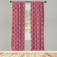 thumbnail image 2 of Ambesonne Christmas Curtains, Xmas Motifs Snowflakes, Pair of 28"x63", Dried Rose Pale Pink, 2 of 4