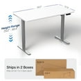 thumbnail image 6 of VIVO Electric 55” x 28” Stand Up Desk, White Table Top, Gray Frame, 6 of 8