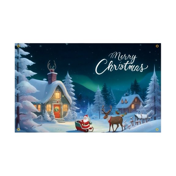 Mosiee Bright Merry Christmas Yard Banner with Santa Snowman - Easy to Sdj025-Cc-Bjb6001