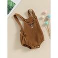 thumbnail image 3 of Suealasg Baby Boys Girls Summer Overalls Sleeveless Square Neck Deer Head Embroidery Corduroy Romper Bodysuit for Infant Boys Girls, 3 of 8