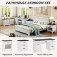 thumbnail image 7 of Farmhouse Nightstand with Charging Station, 3 Drawers White Bedside Table for Bedroom for Adults, 7 of 7