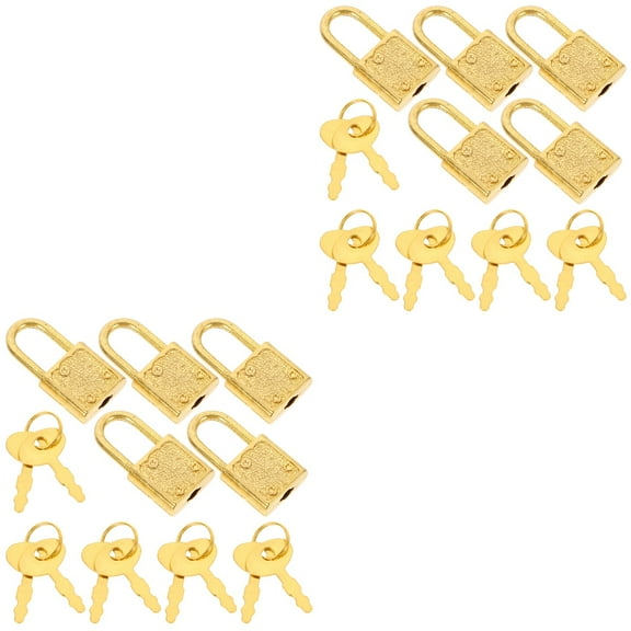 10 Sets Padlock Latch Door Hasp Latch Lock Small Locks Keys for Cabinet Hardware