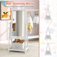 thumbnail image 4 of Freestanding Kids Mirror, Non-Glass Shatterproof Toddler Dressing Mirror with Storage Box for Shoes & Accessories, View Adjustable Kids Mirror Full Length for Girls (White), 4 of 7
