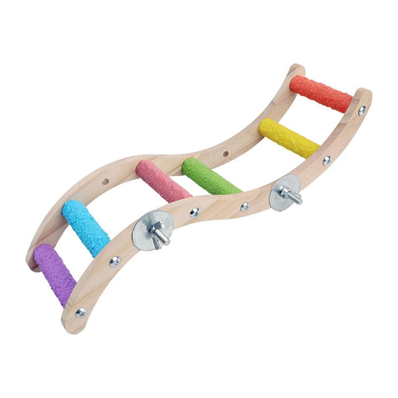 balikha Bird Ladder Perch Bird Perch Stand Wooden Claw Grinding Bird Cage Ladder Bird Perches for Cage for Conures, Finch, Cockatiels, Parrots, Budgies Style B