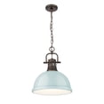 thumbnail image 4 of Yep by Golden Lighting Duncan 1-light 14in Chain Hung Pendant in Rubbed Bronze and Matte White shade, 4 of 7