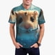 thumbnail image 1 of Balery Cute Swimming Guinea Pig Camisa Polo de Hombre con Estampado, de Manga Corta y Tejido Medio, Camisa Tipo Golf Polo-Medium, 1 of 6