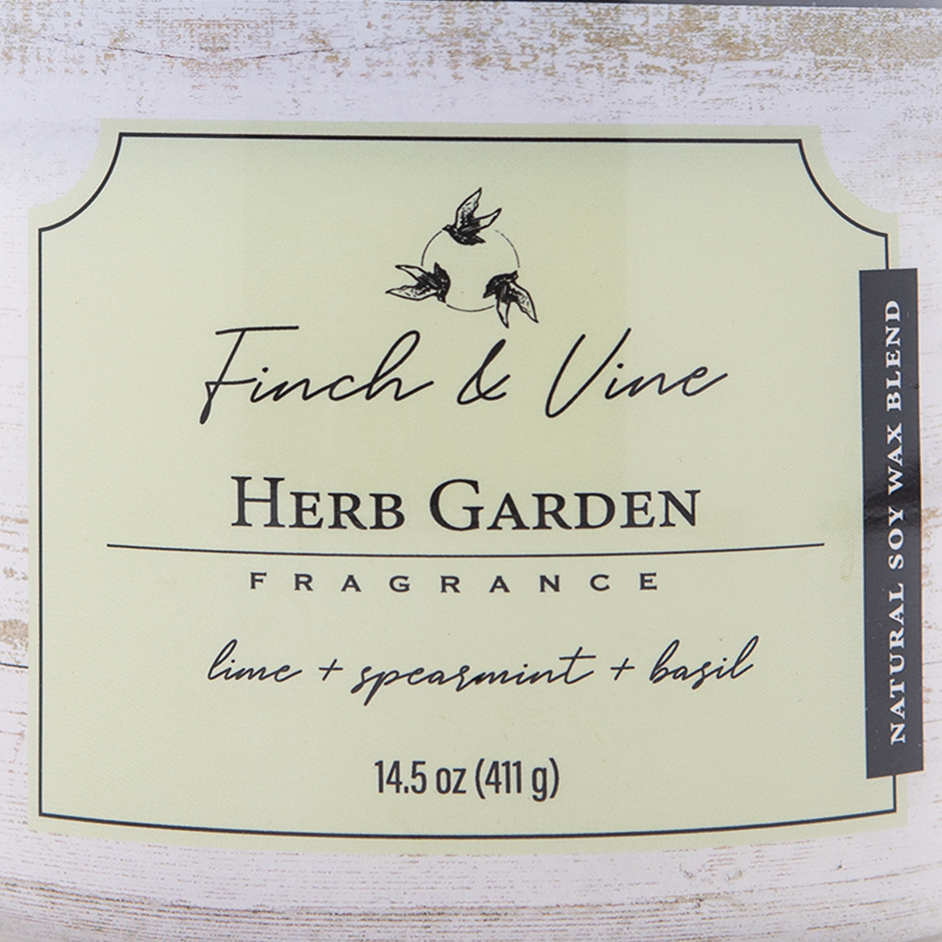 Carolina Candle Herb Garden 14.5Oz, 3 Wick Candle, White