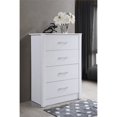 thumbnail image 4 of Hodedah Four Drawer Contemporary Wooden Chest in White Finish, 4 of 7