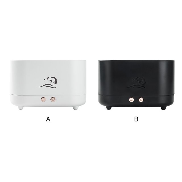 Diffuseur de Flamme Simulation Essentiel LED Intérieur Rechargeable Brumisateur Simulation Flamme Diffuseur d'Arôme Humidificateur Arrêt Automatique Contrôle Bouton Pulvérisateur de Brume Bureau Noir
