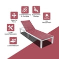 thumbnail image 3 of LeisureMod Marlin Patio Chaise Lounge Chair With Black Aluminum Frame Red, 3 of 15