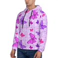 thumbnail image 2 of Hoodies for Men - Puzzles butterfly pink purple Long Sleeve Comfrt Men'S Fashion Hoodies & Sweatshirts, Sweatshirts for Men Hoodies Pullover Clothing Clothes with Pouch, 2 of 7