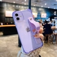 thumbnail image 1 of Soft Wrist Strap Phone Case For iPhone 11 12 13 14 15 Pro Max X XR Xs Max 7 8 Plus Mini Kickstand Transparent Bumper  Cover, 1 of 7