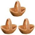 thumbnail image 2 of Clearance Under $5 | Set of 3 Miniature Resin Wicker Basket Dollhouse Decor with Rattan Texture, 2 of 5