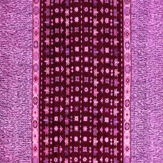 Ahgly Company Indoor Square Abstract Pink Modern Area Rugs, 7' Square