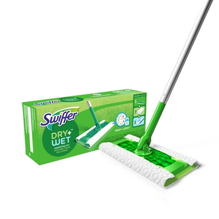 Sweeper Dry + Wet All Purpose Floor Mopping and Cleaning Starter Kit with Heavy Duty Cloths, Includes: 1 Mop, 7 Dry Pads, 3 Wet (Best Mop For Travertine Floors)