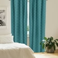thumbnail image 2 of Ambesonne Abstract Window Curtains, Modern Wavy Lines and Dots, Each 28" W x 84" L, Petrol Blue, 2 of 4