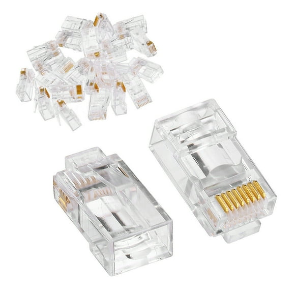 100pcs CAT6 Shielded RJ45 Pass Through Modular Plug Cable Connector End 8P8C