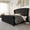 Black, variant on VanAcc King Size Platform Bed Frame, Velvet Upholstered Sleigh Bed Frame with Scroll Wingback Headboard & Footboard/Button Tufted/Grey
