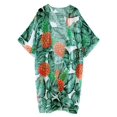 thumbnail image 4 of Traje de baño de gasa con estampado de hojas tropicales Cover Up MayBuy, 4 of 6