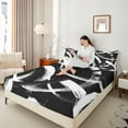 thumbnail image 4 of Homewish Black White Stripes Lines Twin Sheet Sets 3pcs for Female Men Adults,Vintage Aesthetic Twin Fitted Sheet Microfiber,Geometric Theme Breathable Flat Sheet,Luxury Bedroom Decor, 4 of 7
