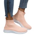 thumbnail image 3 of NOKIO Socks Sneakers for Women Comfortable Knit Ankle B𝗈𝗈𝑡𝑠 S𝗅ip On Walking Shoes Lightweight Tennis Running Shoes High Top Sneaker with Soft Sole for Summer and Autumn, 3 of 6