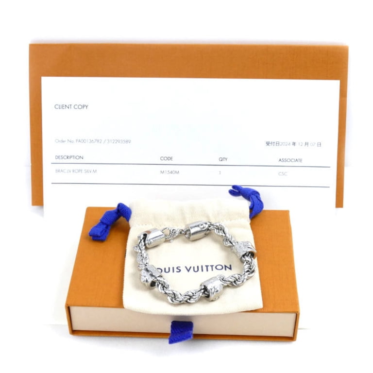 Pre-Owned LOUIS VUITTON Louis Vuitton Metal LV Rope Bracelet Pre-Owned LOUIS VUITTON Louis Vuitton Metal LV Rope Bracelet