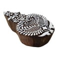 thumbnail image 1 of Wooden Printing Block Floral Hand Carved Wood Block Printer Indian Stamp, 1 of 3
