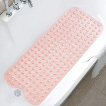Bathtub Mats for Shower Tub Non-Slip Bath Mat 39 x 16 Inch Extra Long Shower Mat, Bath Tub Mat for Bathroom with Machine Washable, BPA Free for Kids (Pink)
