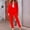 Red, variant on Azrian Womens Plus Size Suit Sets Long Sleeve Solid Suit Pants Casual Elegant Business Suit Set Clearance