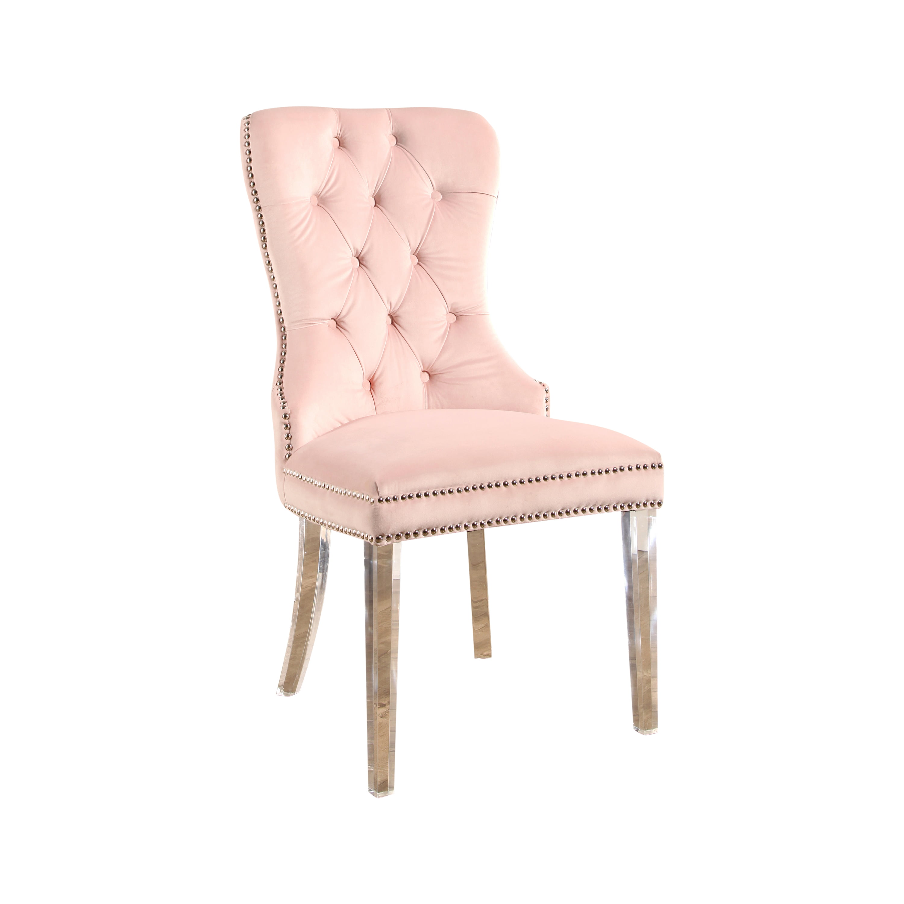 Devon and Claire Jayce Velvet Dining Chair, Blush Pink - Walmart.com