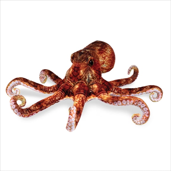 Real Planet 22" Brown Pacific Octopus Realistic Stuffed Animal, Marine Sea Life Plush Toy & STEM Learning Gift for Birthday Boys & Girls