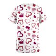 thumbnail image 4 of Midsumdr Womens Valentine's Day Scrub Tops Love Heart Printed Pockets Nursing Uniforms Short Sleeve V-Neck Loose Plus Size Scrub Tops, 4 of 4
