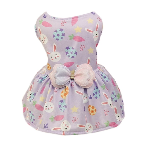 Aihimol Pet Dog Easter Outfit,Puppy Dog Easter Clothes Egg Bunny Flower Dog Skirt Colorful Dog Dress Spring Summer Pet Doggie Apparel for Dogs Cats Gifts, M