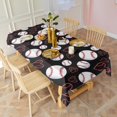 thumbnail image 6 of Black Baseballs and Hearts Pattern Rectangle Tablecloth 60"x102",Waterproof Polyester Rectangle Table Cloth, Wipeable Spillproof Polyester Tablecloth for Dining, Camping, Indoor and Outdoor, 6 of 6