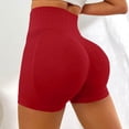 thumbnail image 5 of Women's Workout Biker Shorts High Rise Elastic Waist Athletic Yoga Short Pants Slim Fitted Fitness Gym Shorts (S, Red), 5 of 5