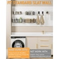 thumbnail image 5 of INCLY 30PCS Slatwall Accessories Set, Includes 4 Pack Ventilated Metal Wire Slatwall Baskets and 26PCS Multisized Heavy Duty Slatwall Hooks for Garage Rooms Shops Storage Organizing Display, 5 of 7