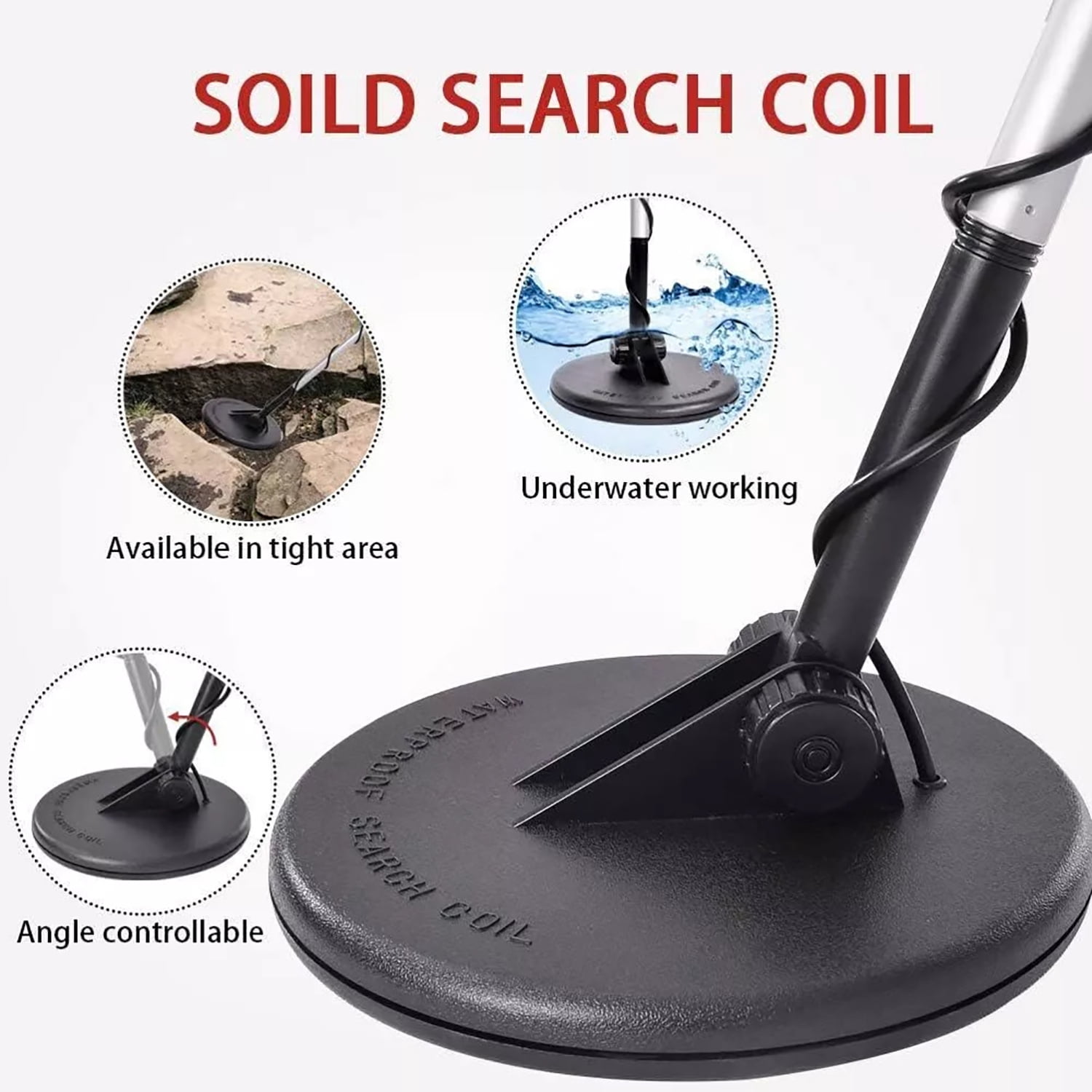 Metal Detector for Adults & Kids, Dual Mode All Metal/DISC, Adjustable Stem with Waterproof Coil, LCD Display for Beach Treasure Hunting & Outdoor Adventures