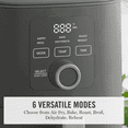 thumbnail image 4 of Martha Stewart 6QT Slim Air Fryer, 6-in-1, Ceramic Non-Stick, Caviar Gray, 4 of 8