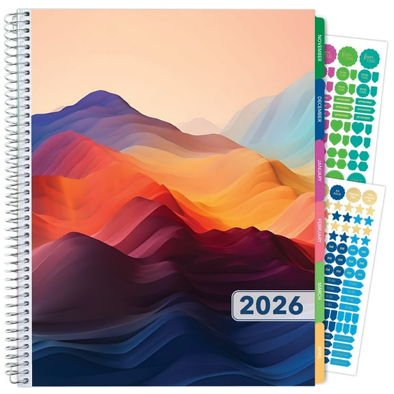 2026 Global Printed Products Mountain Majesty 8.5" x 11" Weekly & Monthly Planner Paperboard Cover